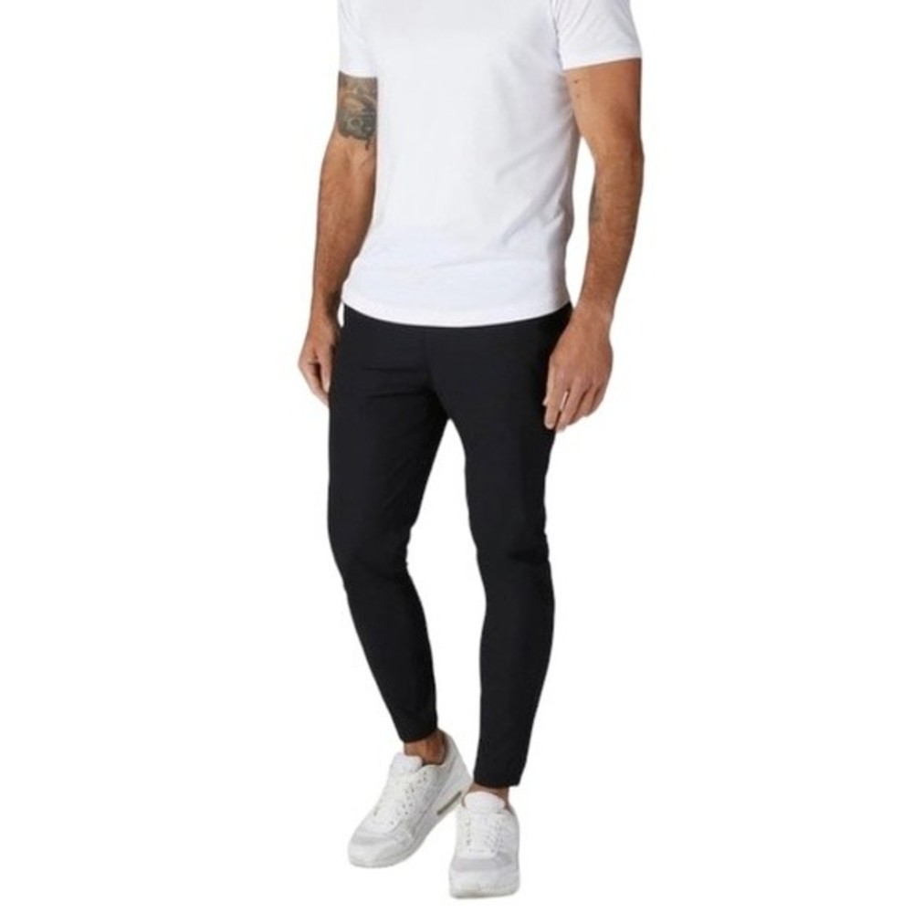 Cuts AO Jogger Pant in Black 4-Way Knit Stretch Cuff Gusset Athletic Sporty NWOT
